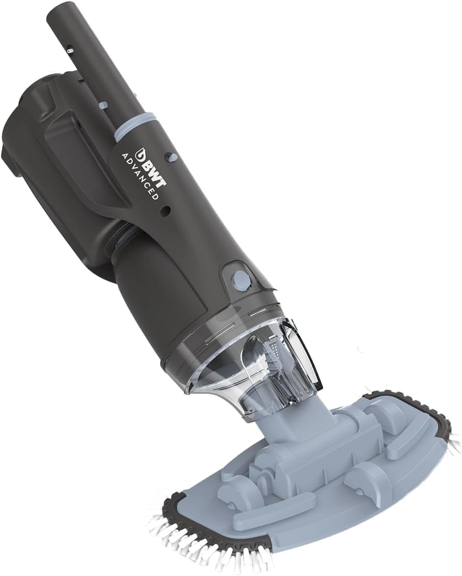 TALOSBO Robot Piscine Sans Fil – 130 Min D'Autonomie, Charge Rapide 2,5h, Nettoyage Fond Plat Jusqu'à 80 M², Gris/Blanc